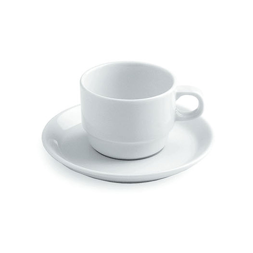 Servizio di Tazze da Caffè, Tè e Colazione 30 Pezzi in Porcellana Bianca -  Egle
